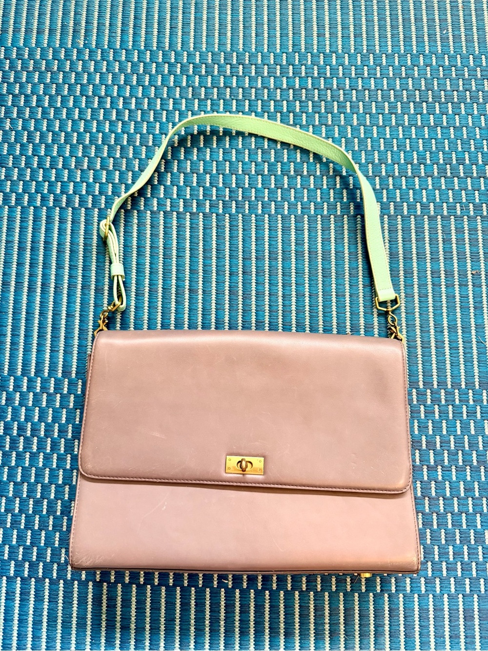 J. Crew Women’s Leather Shoulder Bag in Gray with Colorful Accents